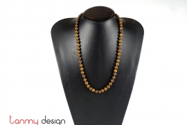 Necklace designed with wood beads,
